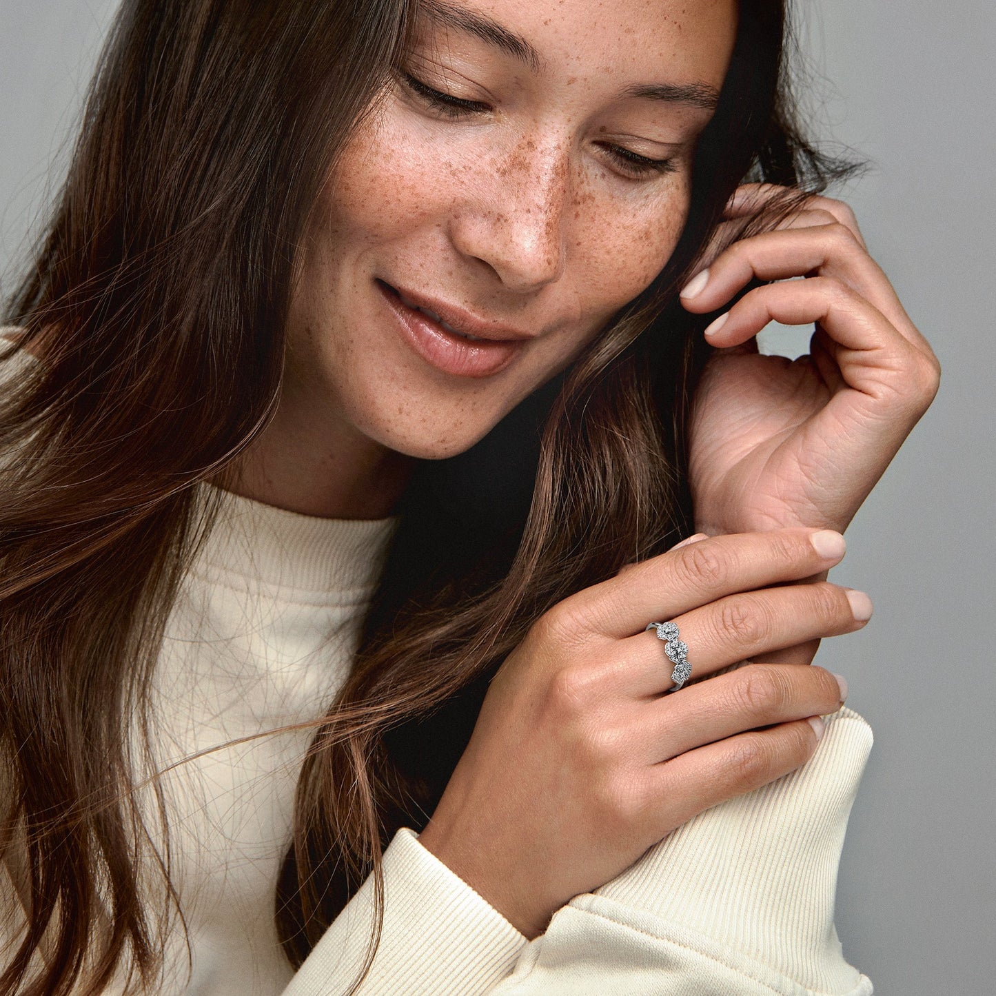 Pandora Triple Pansy Flower Ring