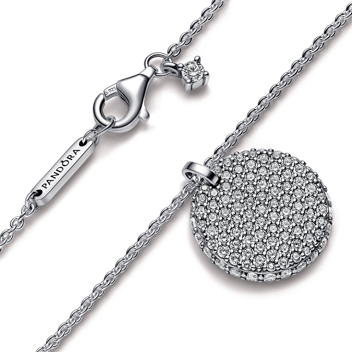 Pandora Timeless Pave Round Pendant Necklace