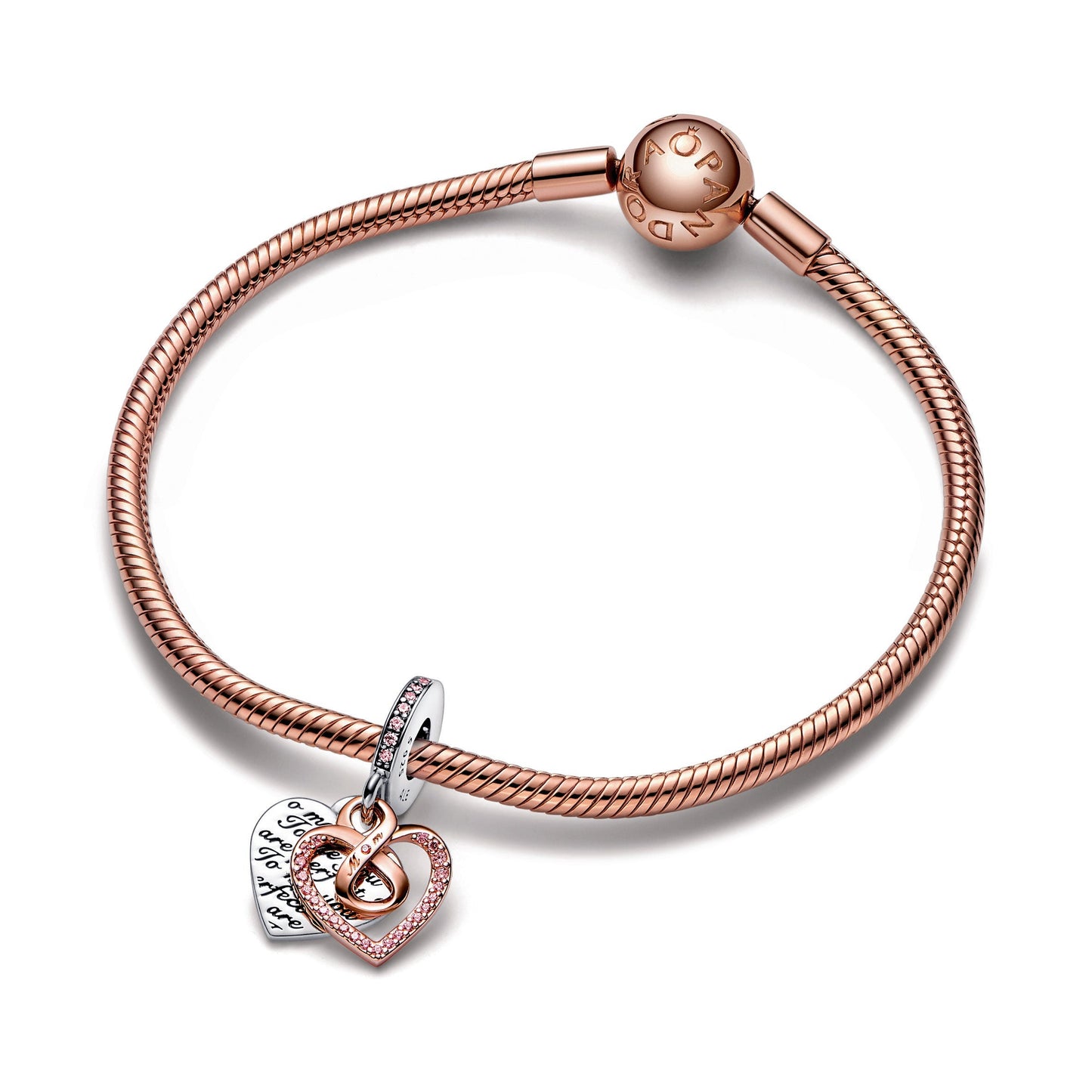 Pandora Two-Tone Infinity Heart Double Dangle Charm