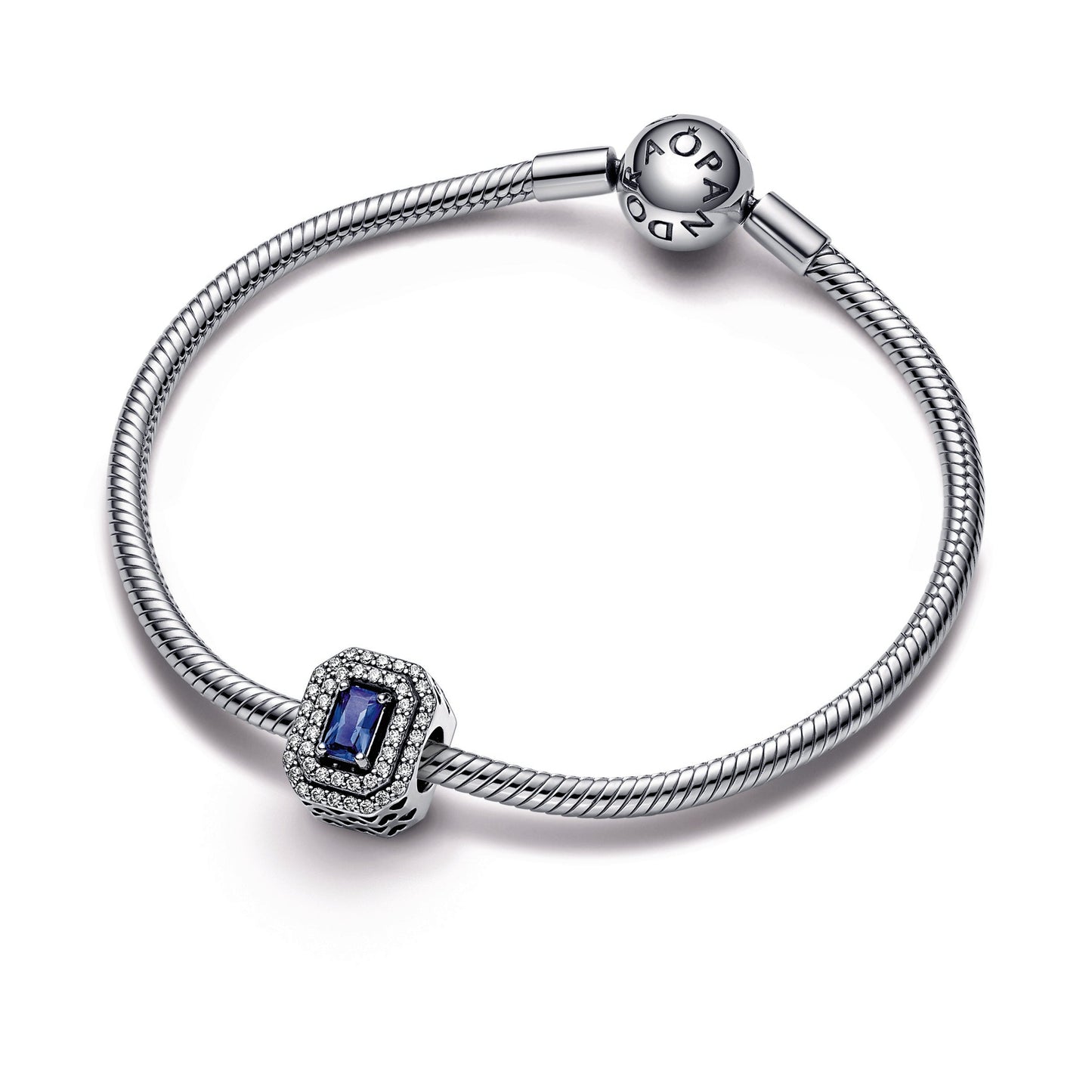 Pandora Blue Sparkling Levelled Rectangular Charm