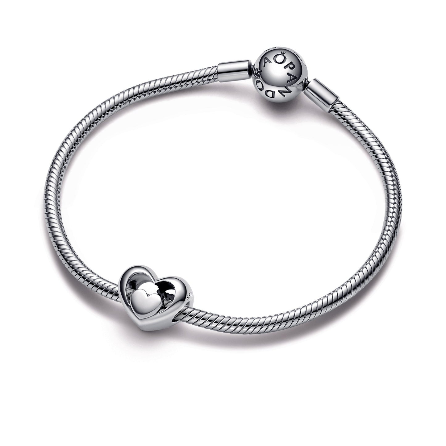 Pandora Openwork Heart & Script Charm