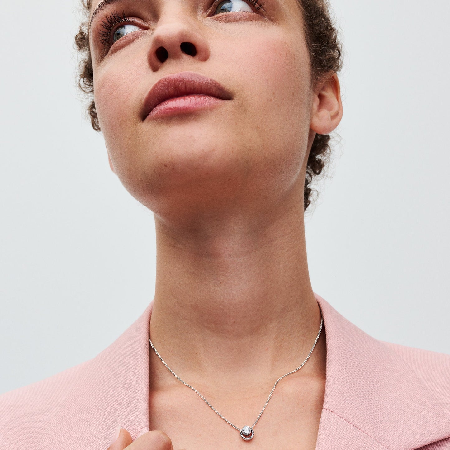 Pandora Sparkling Round Halo Pendant Collier Necklace