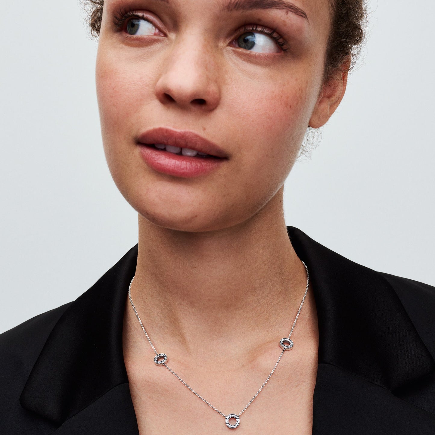Pandora Pave Circles Chain Necklace