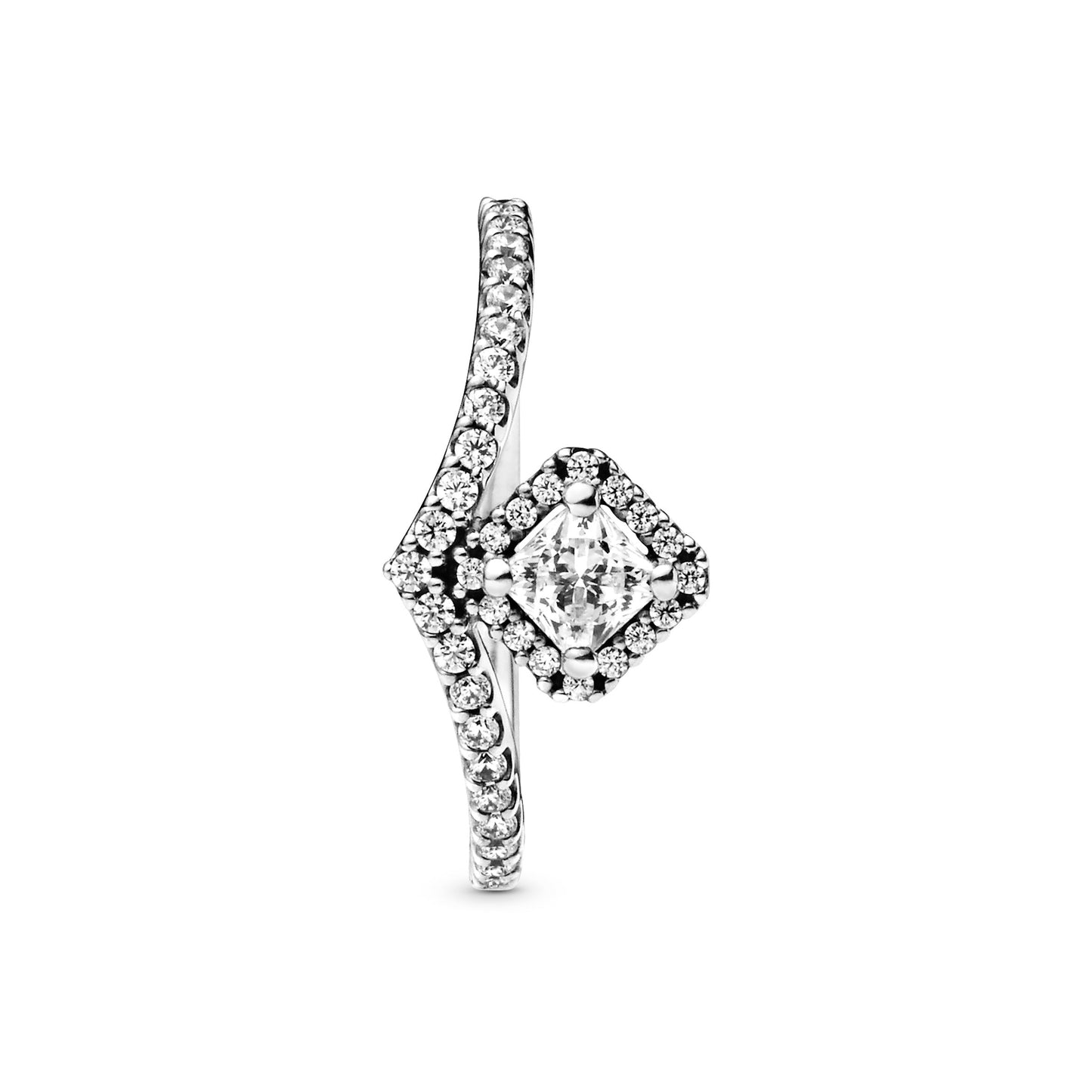 Pandora Square Sparkle Wishbone Ring