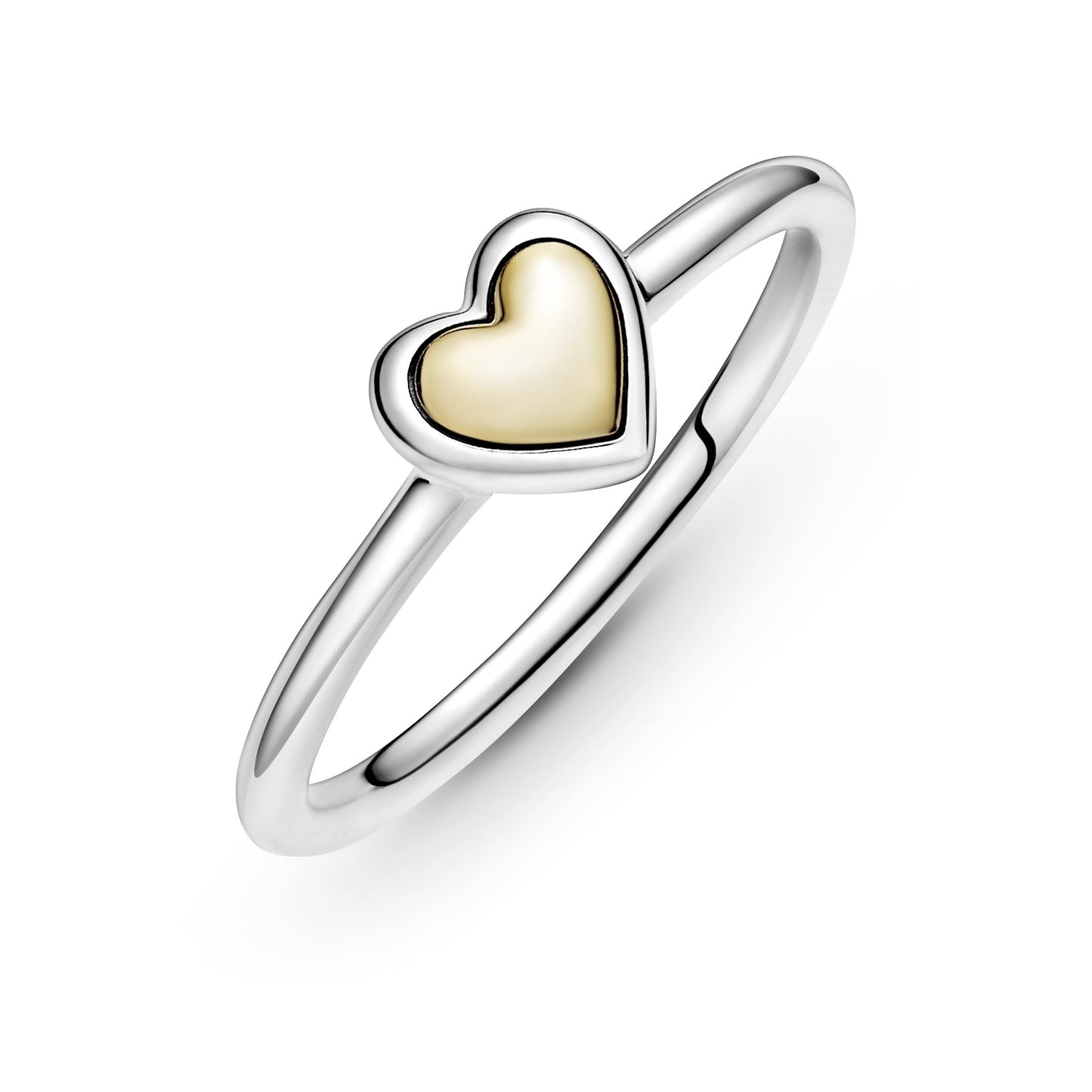 Pandora Domed Golden Heart Ring