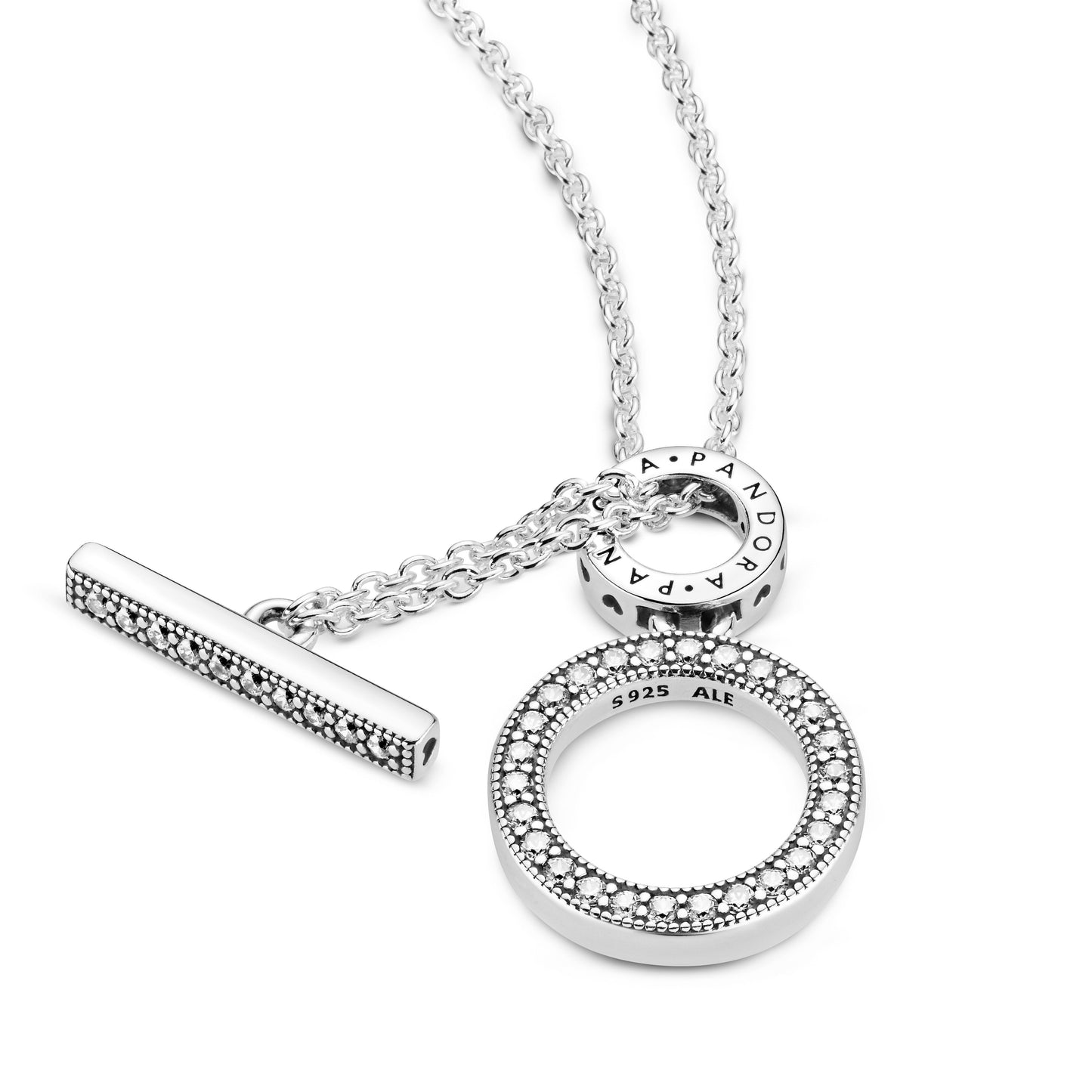 Pandora Double Hoop T-bar Necklace