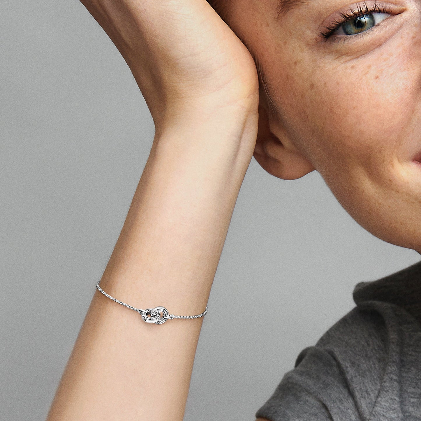 Pandora Signature Intertwined Pave Chain Bracelet