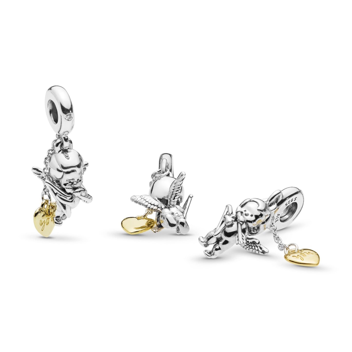 Pandora Cupid & You Heart Dangle Charm