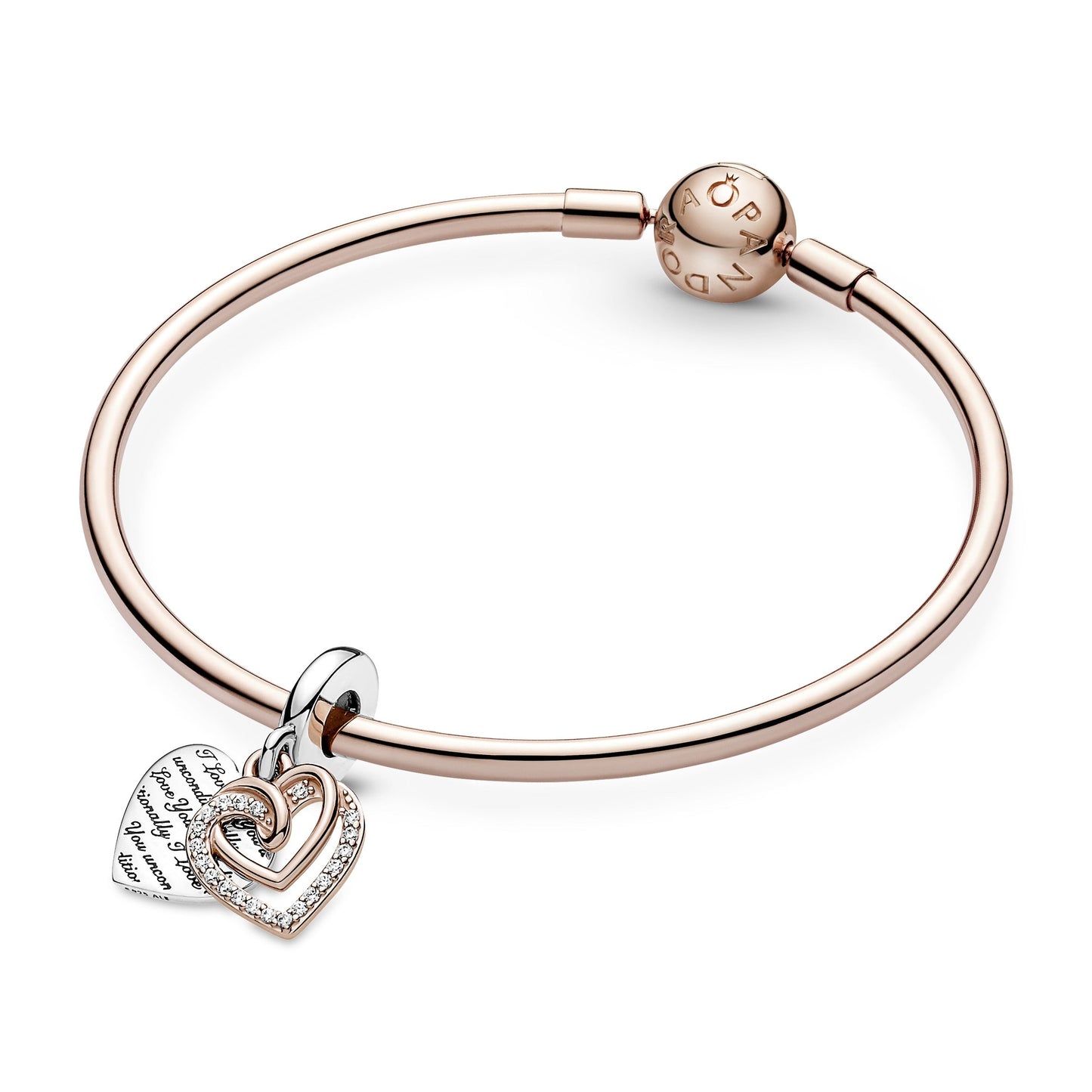 Pandora Entwined Hearts Double Dangle Charm