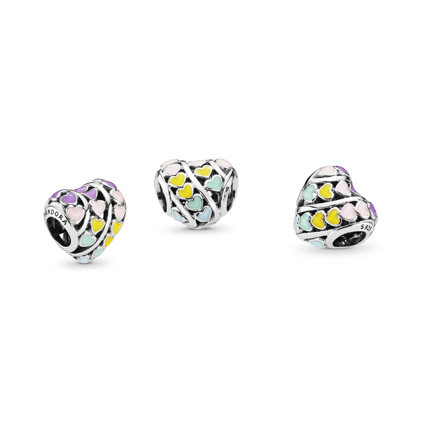 Pandora Rainbow Hearts Charm