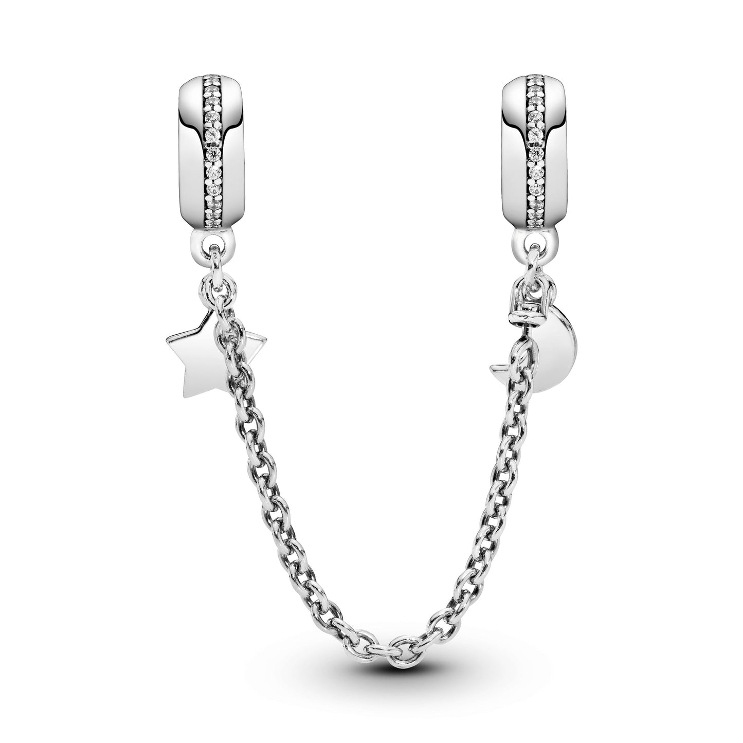 Pandora Half Moon & Star Safety Chain Charm