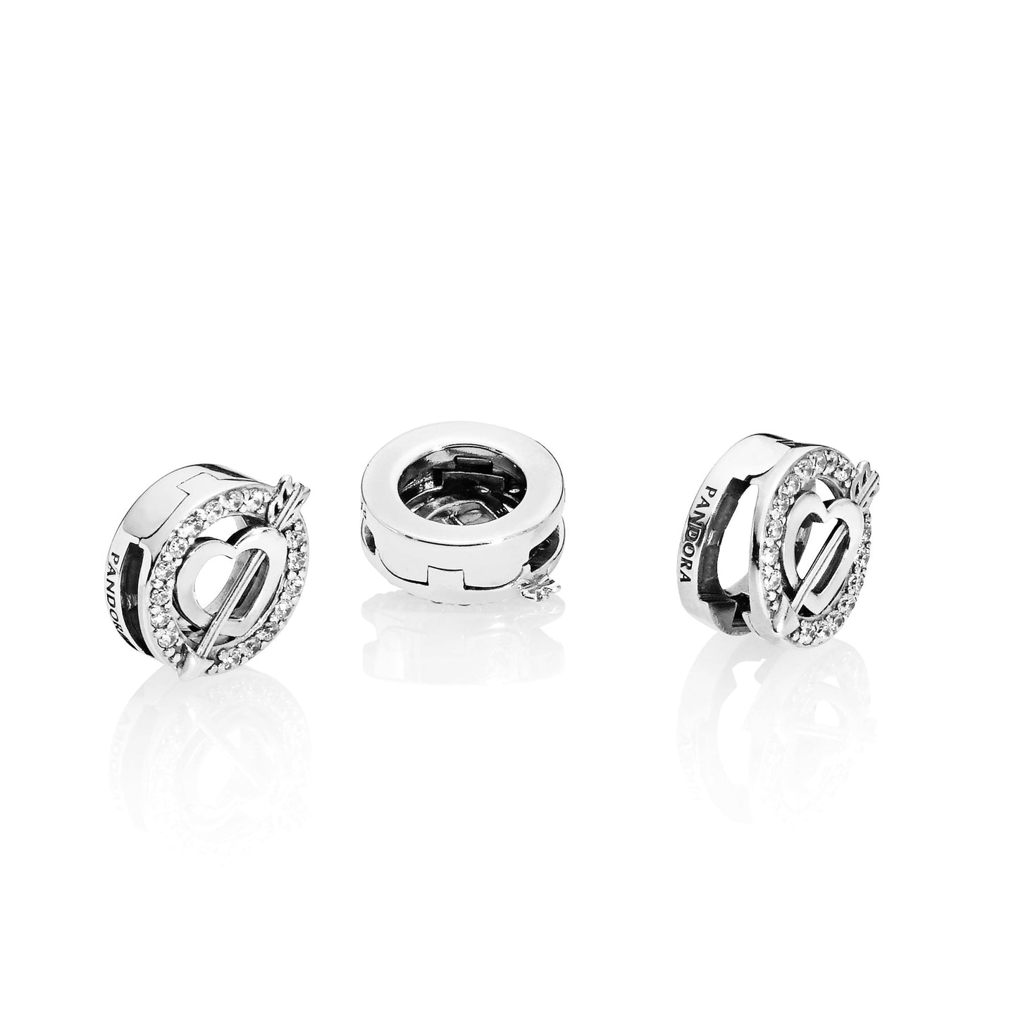 Pandora Asymmetrical Heart & Arrow Clip Charm