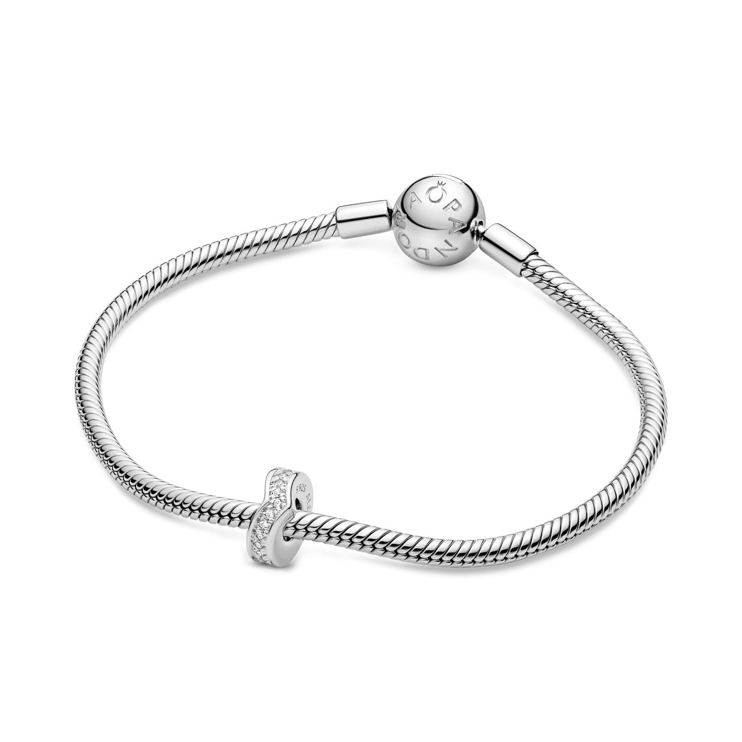 Pandora Sparkling Wishbone Spacer Charm