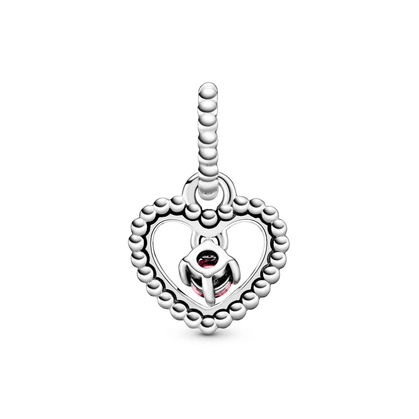 Pandora Petal Pink Beaded Heart Dangle Charm