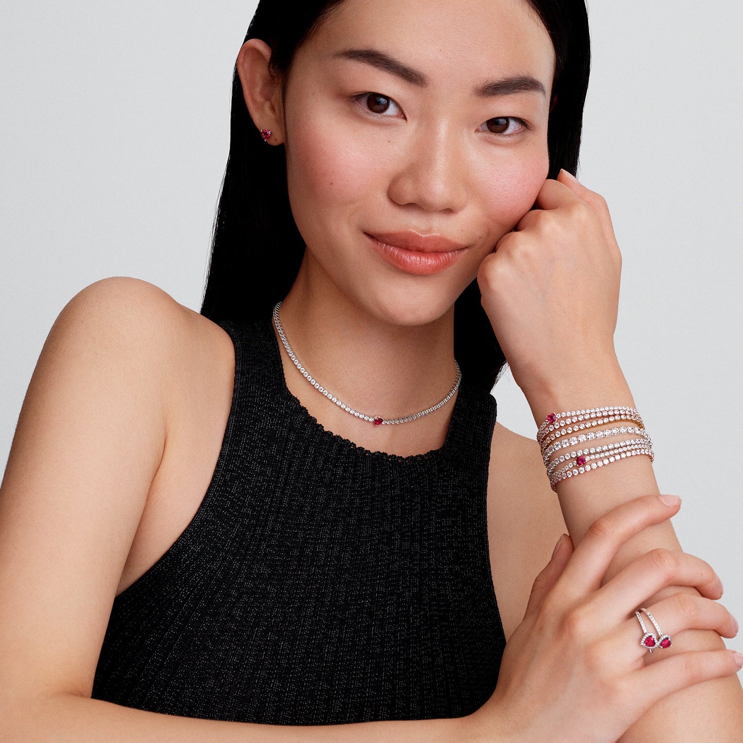 Pandora Halo Heart Choker