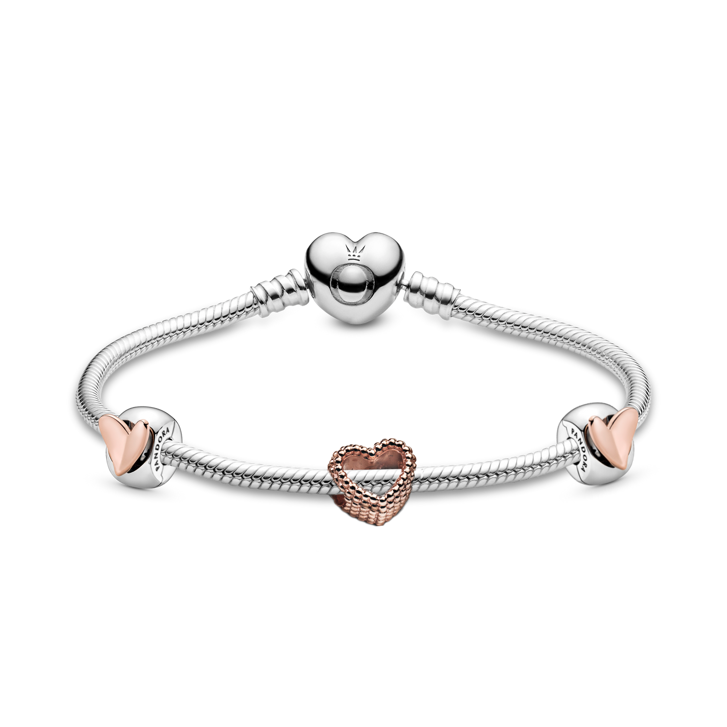 Pandora Love Hearts Bracelet and Charms Bundle Set