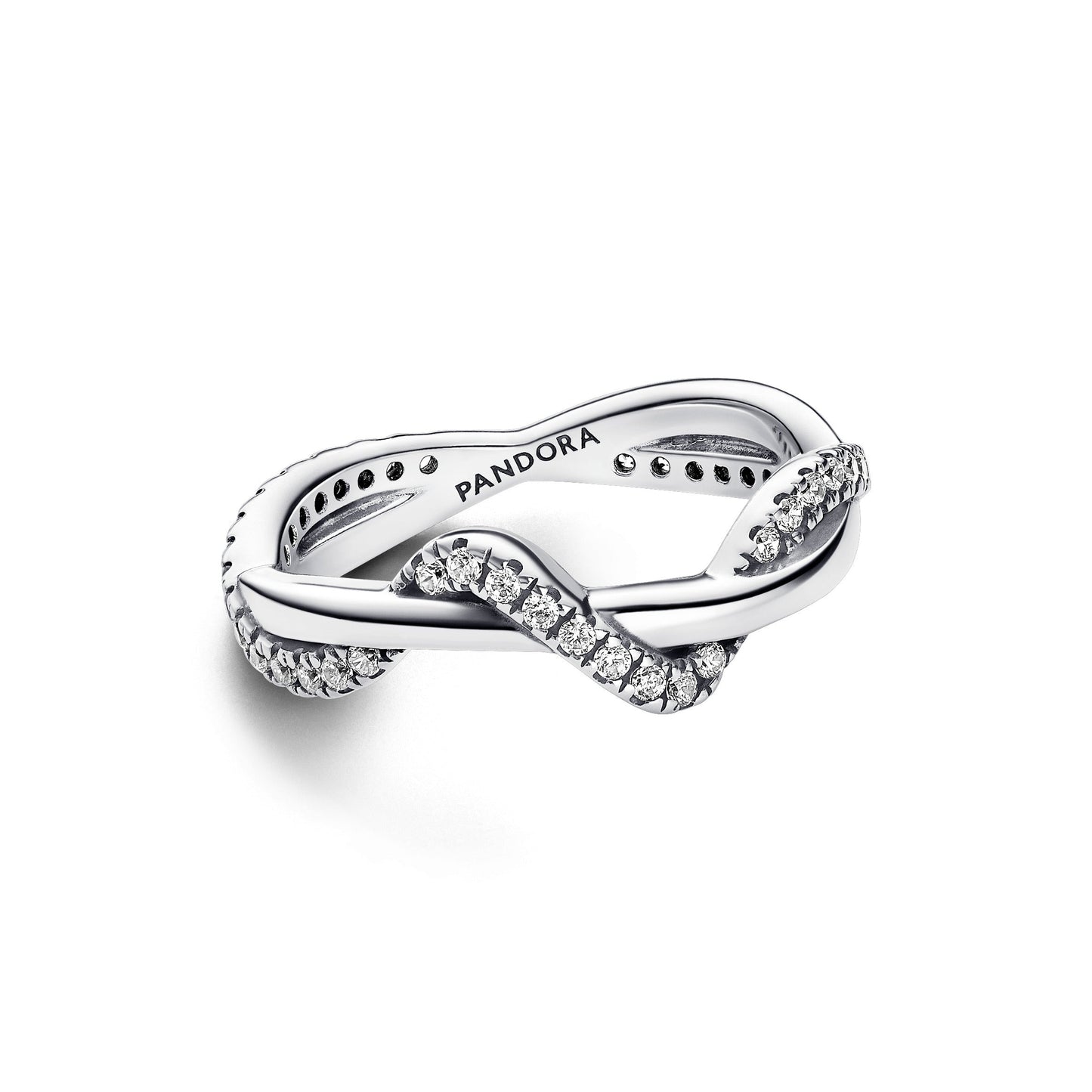 Pandora Sparkling Intertwined Wave Ring