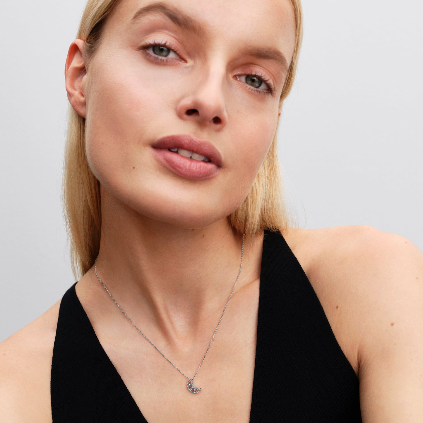 Pandora Crescent Moon Pendant Necklace
