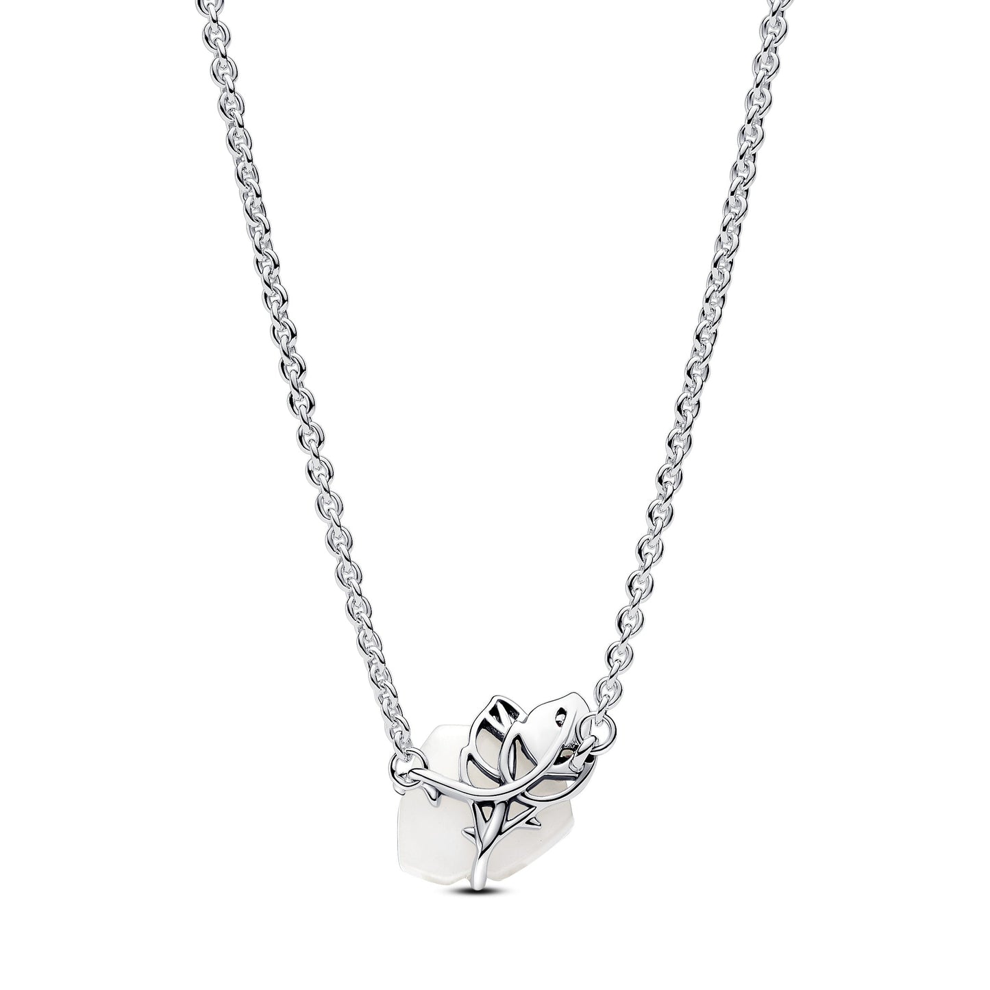 Pandora White Rose in Bloom Collier Necklace