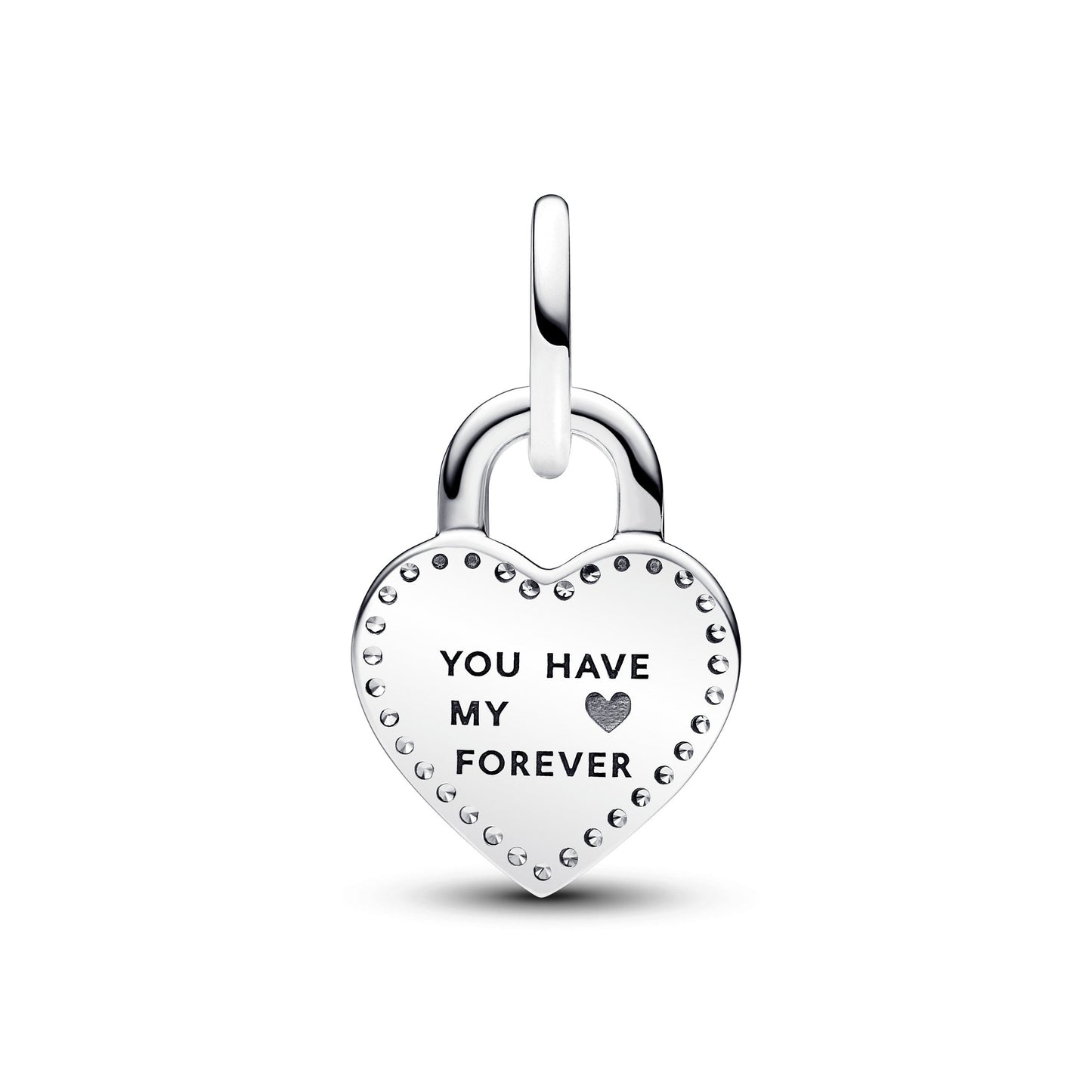 Pandora Two-Tone Twistable Heart Padlock Double Dangle Charm