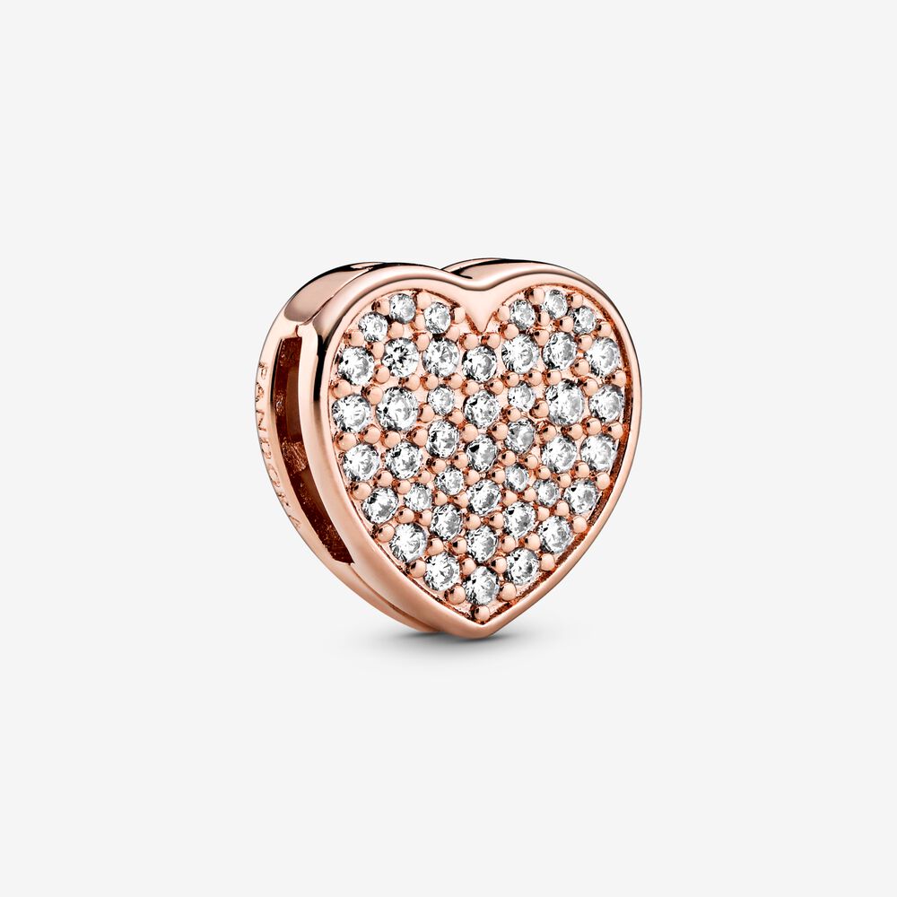 Pandora Pave Heart Clip Charm
