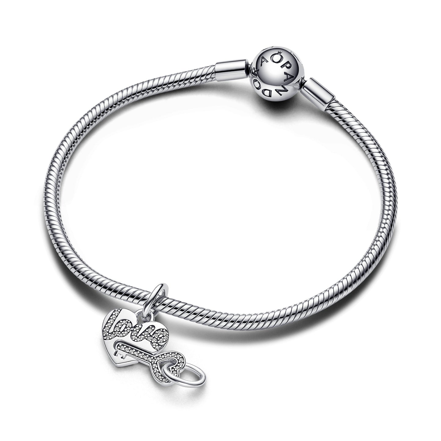 Pandora Splittable Heart & Key Dangle Charm