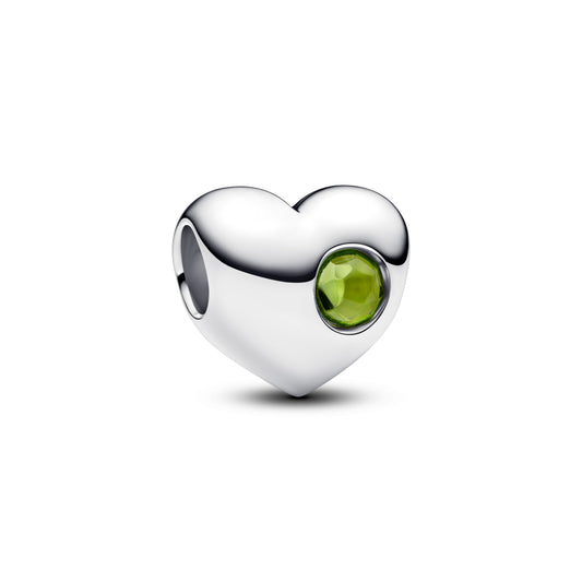 Pandora Engravable Spring Green Stone Heart Charm
