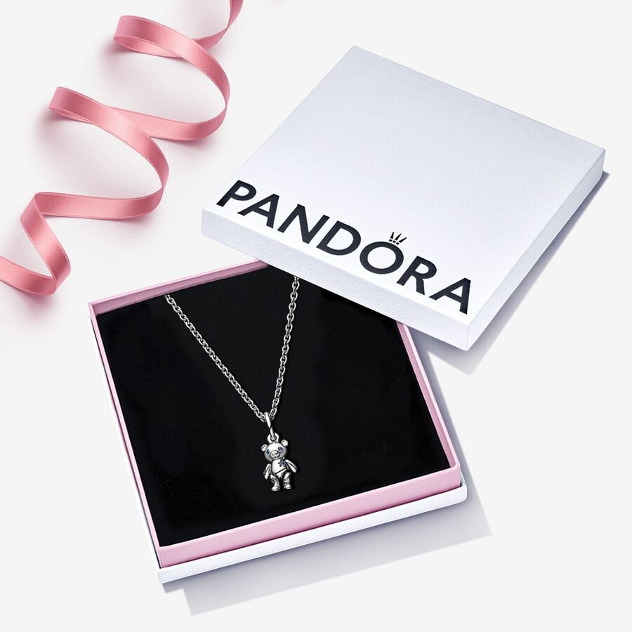 Pandora Teddy Bear Necklace Gift Set