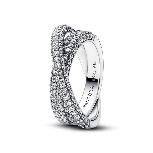 Pandora Timeless Pave Crossover Dual Band Ring