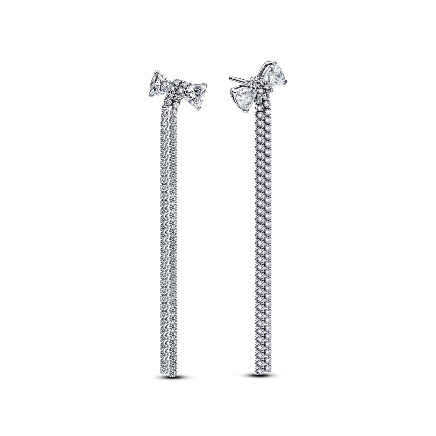 Pandora Pave Bow Drop Earrings