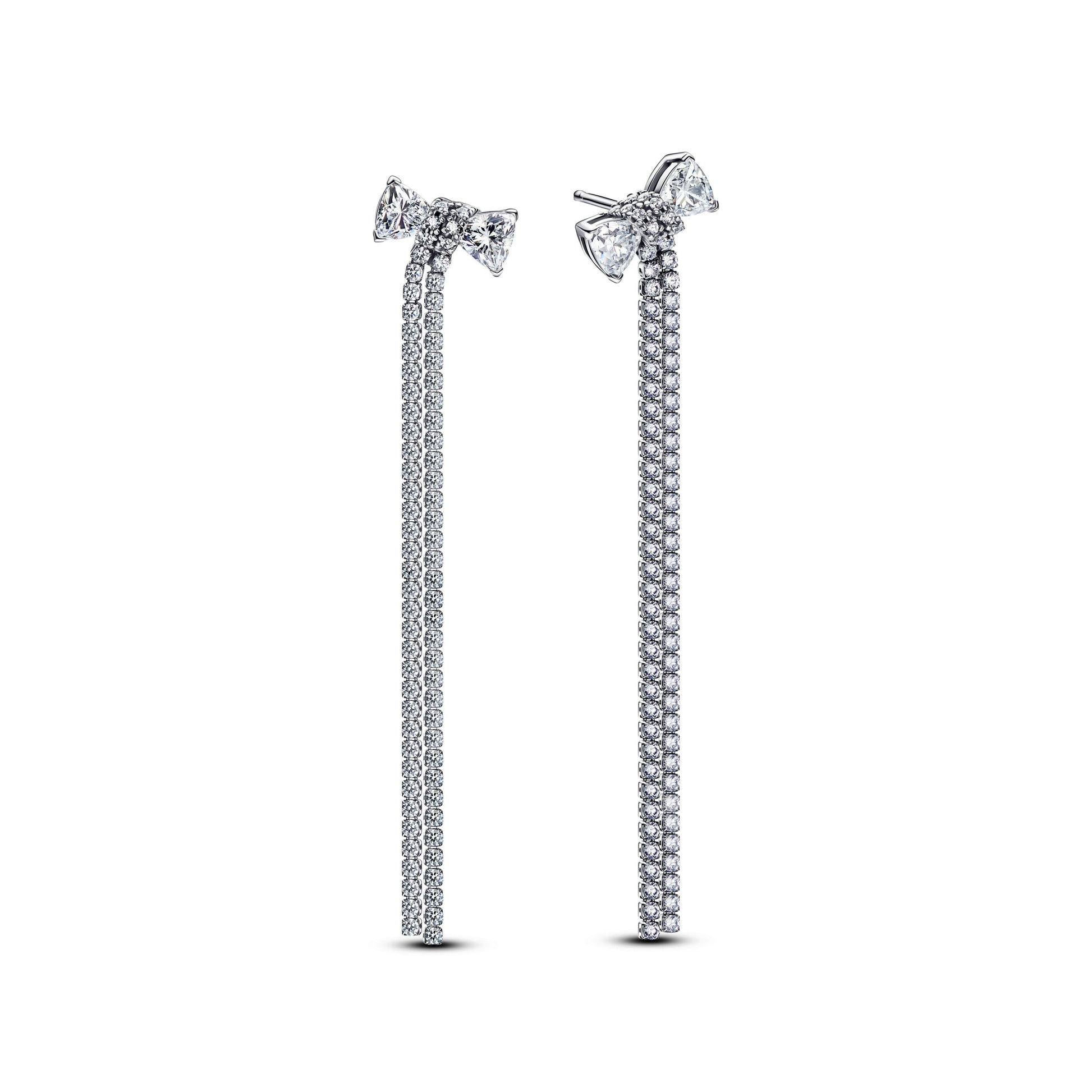 Pandora Pave Bow Drop Earrings