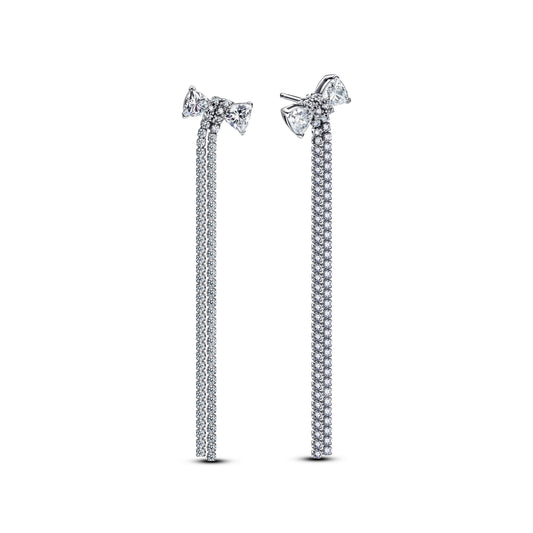Pandora Pave Bow Drop Earrings
