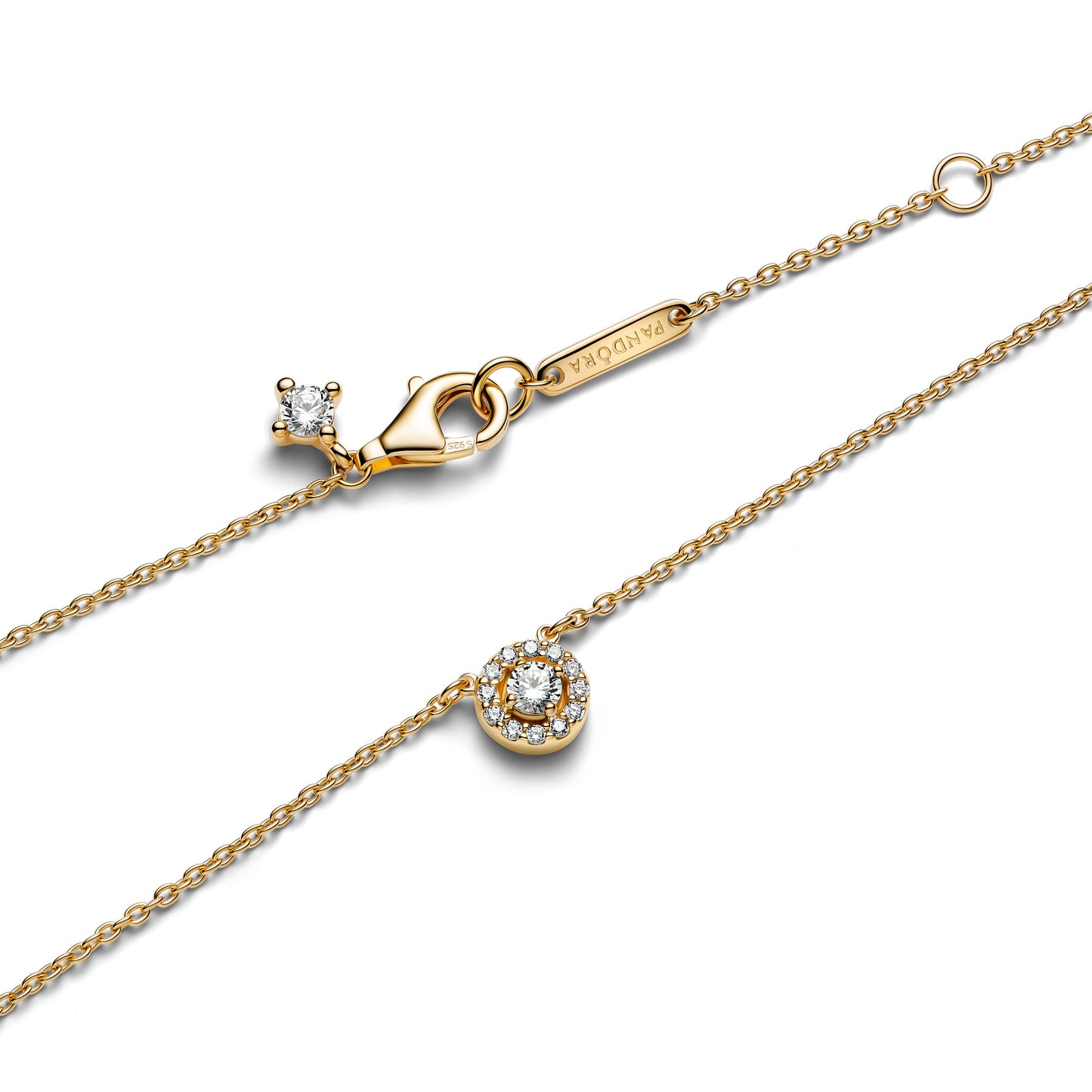 Pandora Round Pave Halo Pendant Necklace