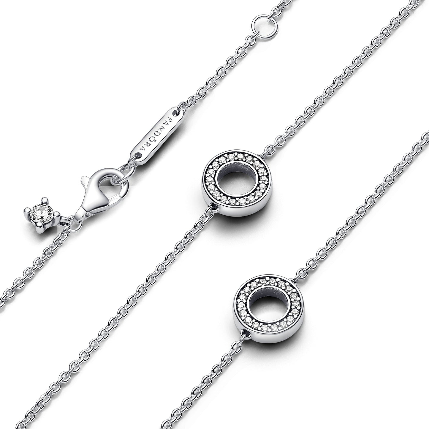 Pandora Pave Circles Chain Necklace