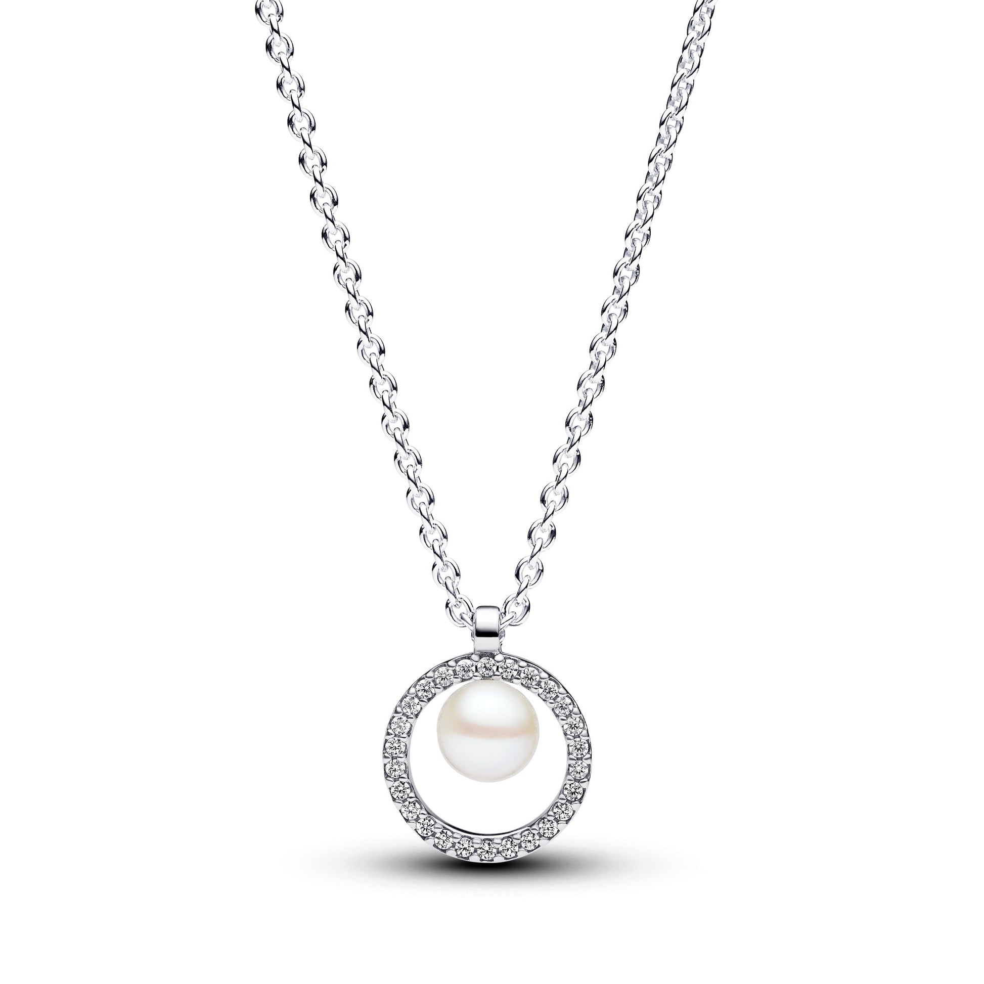 Pandora Treated Freshwater Pearl & Pave Collier Necklace