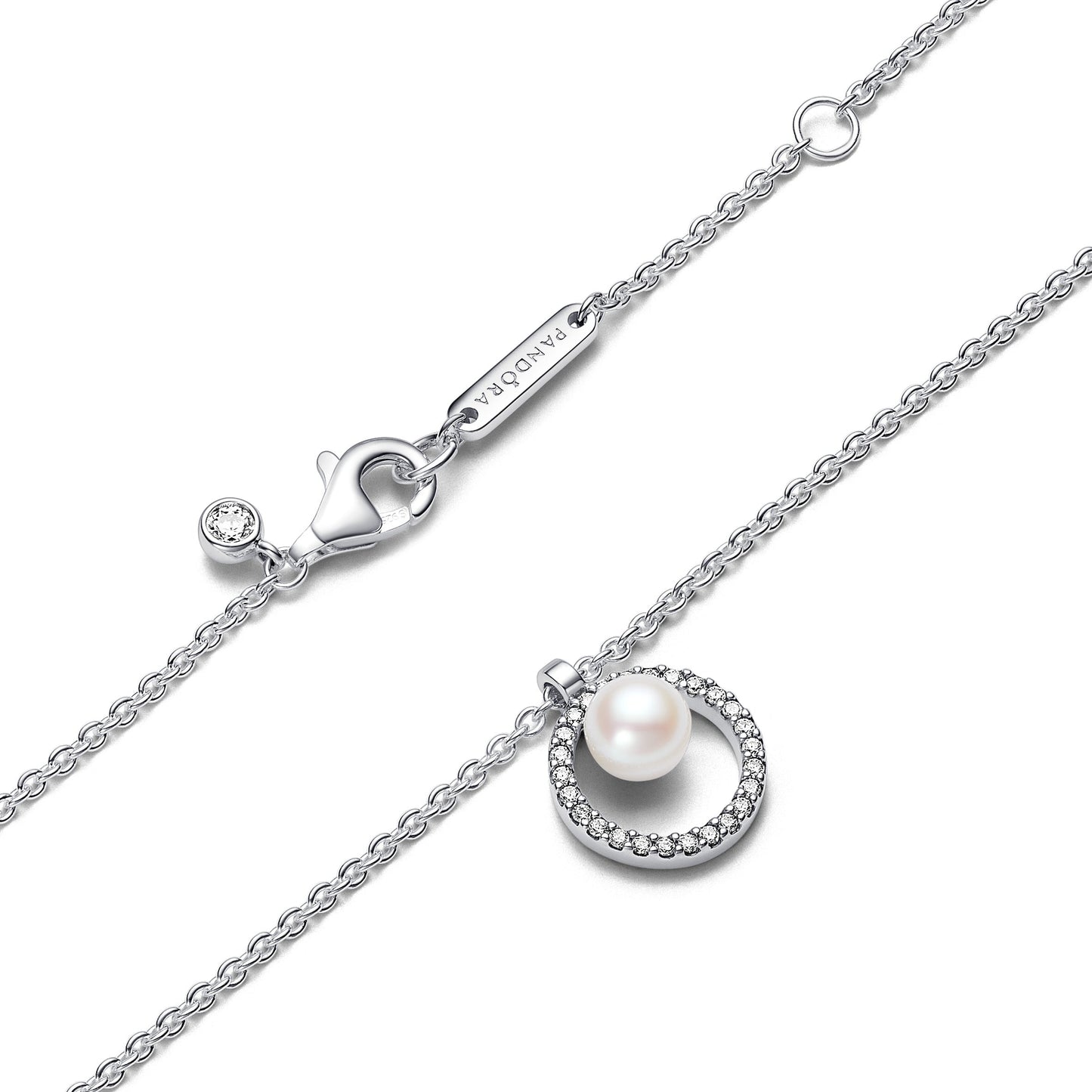 Pandora Treated Freshwater Pearl & Pave Collier Necklace
