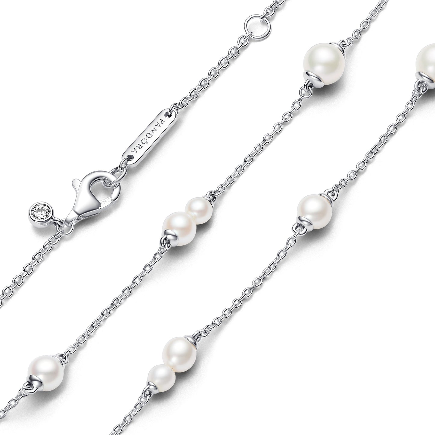 Pandora Treated Freshwater Pearl Station Chain Necklace