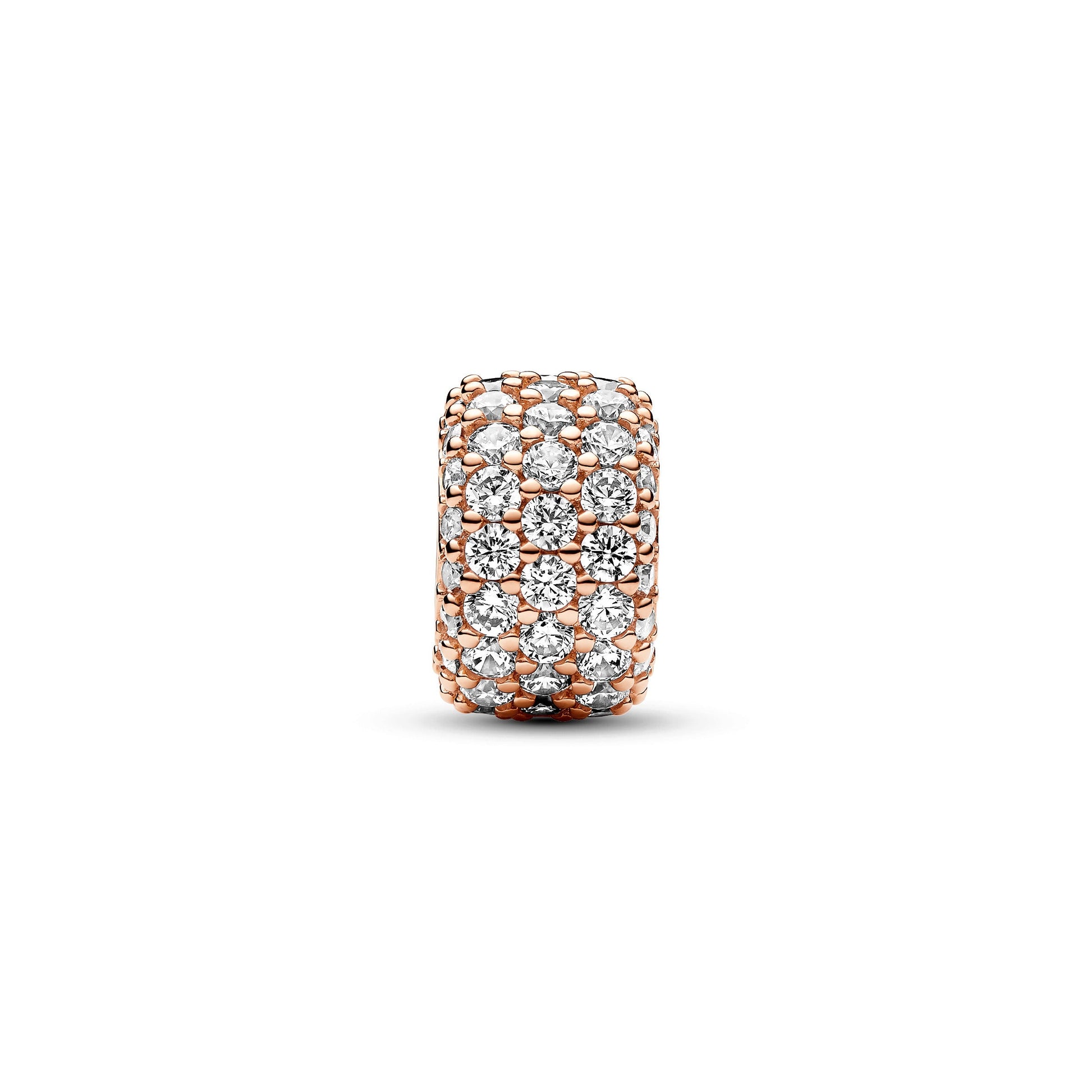 Pandora Sparkling Pave Triple-row Charm in 14k Rose Gold-Plated
