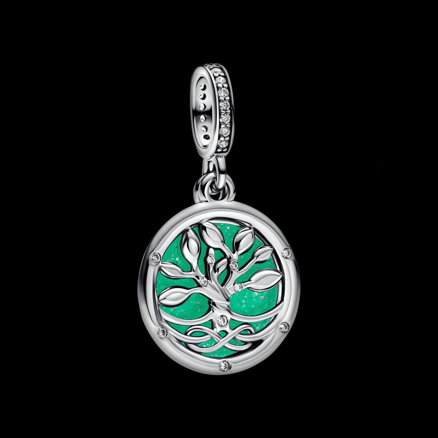 Pandora Glow-in-the-Dark Infinity Tree Double Dangle Charm