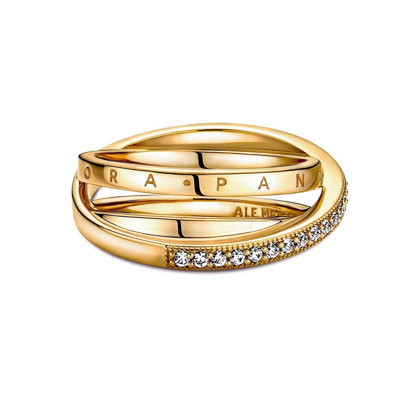 Pandora Crossover Pave Triple Band Ring
