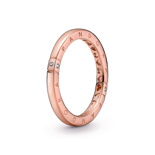 Pandora Logo & Hearts Ring