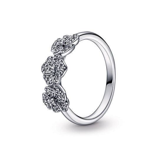 Pandora Triple Pansy Flower Ring