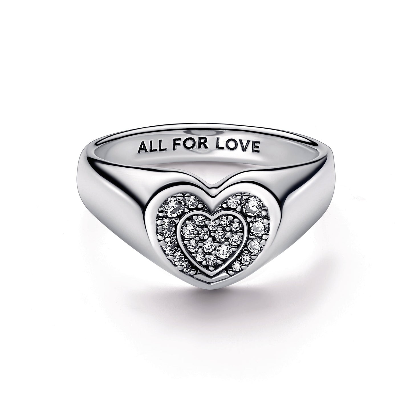 Pandora Radiant Heart Pave Signet Ring