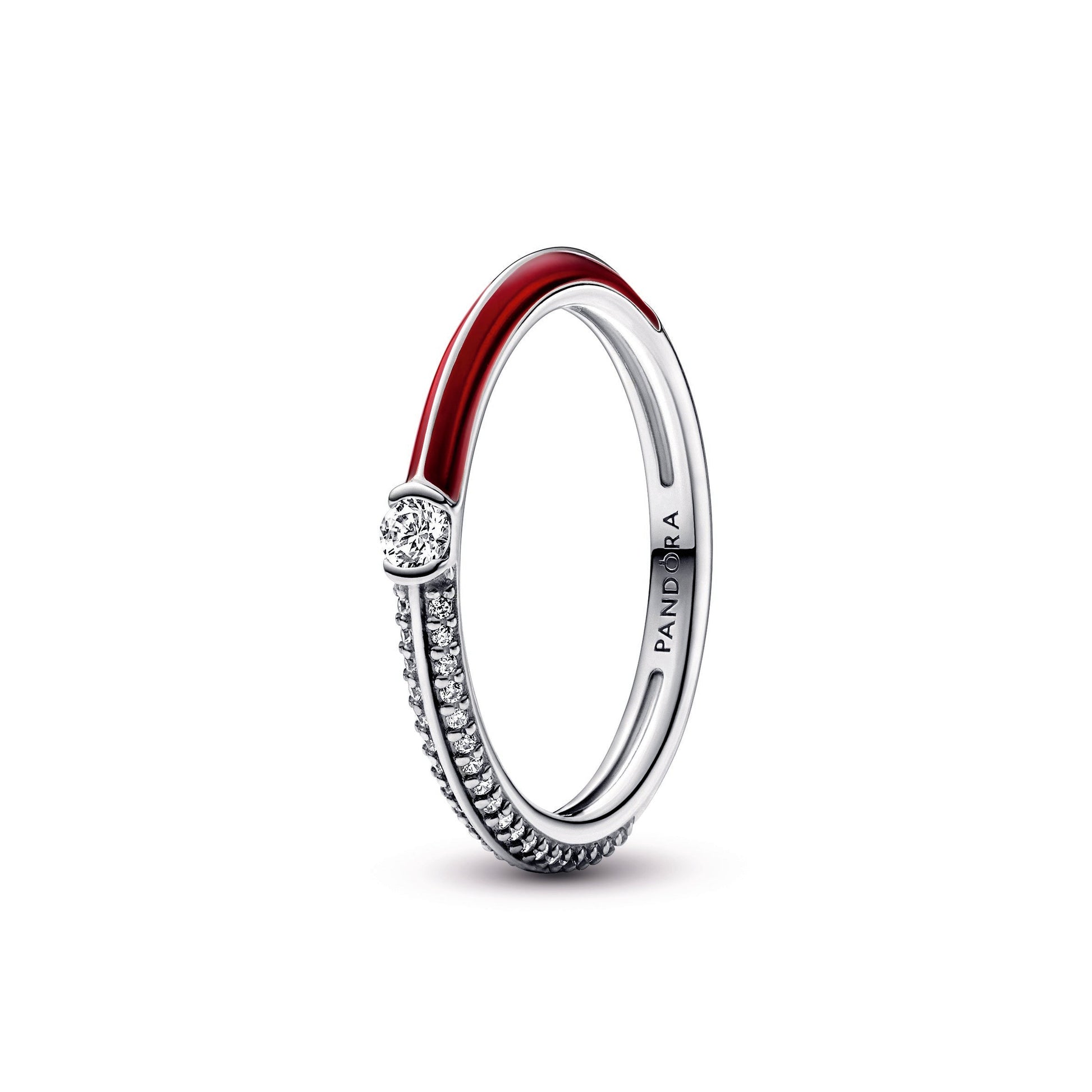 Pandora ME Pave & Red Dual Ring