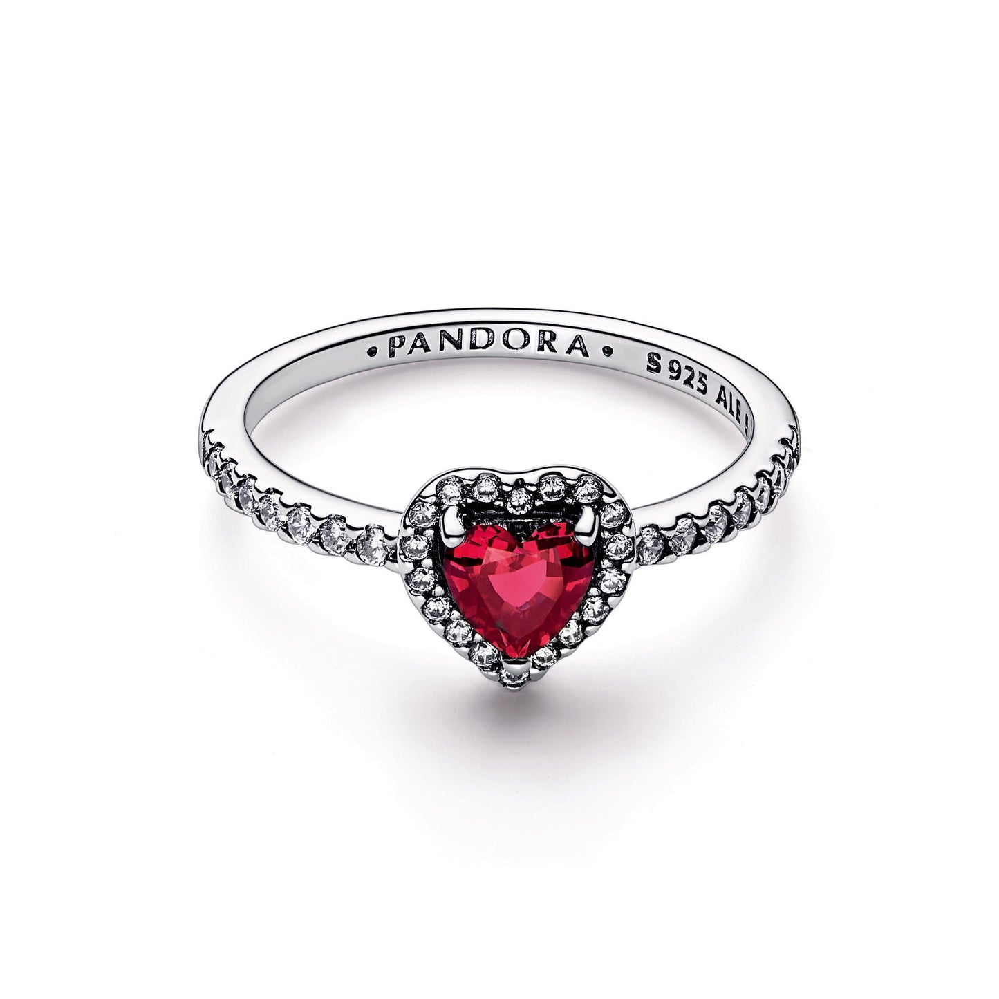 Pandora Elevated Red Heart Ring