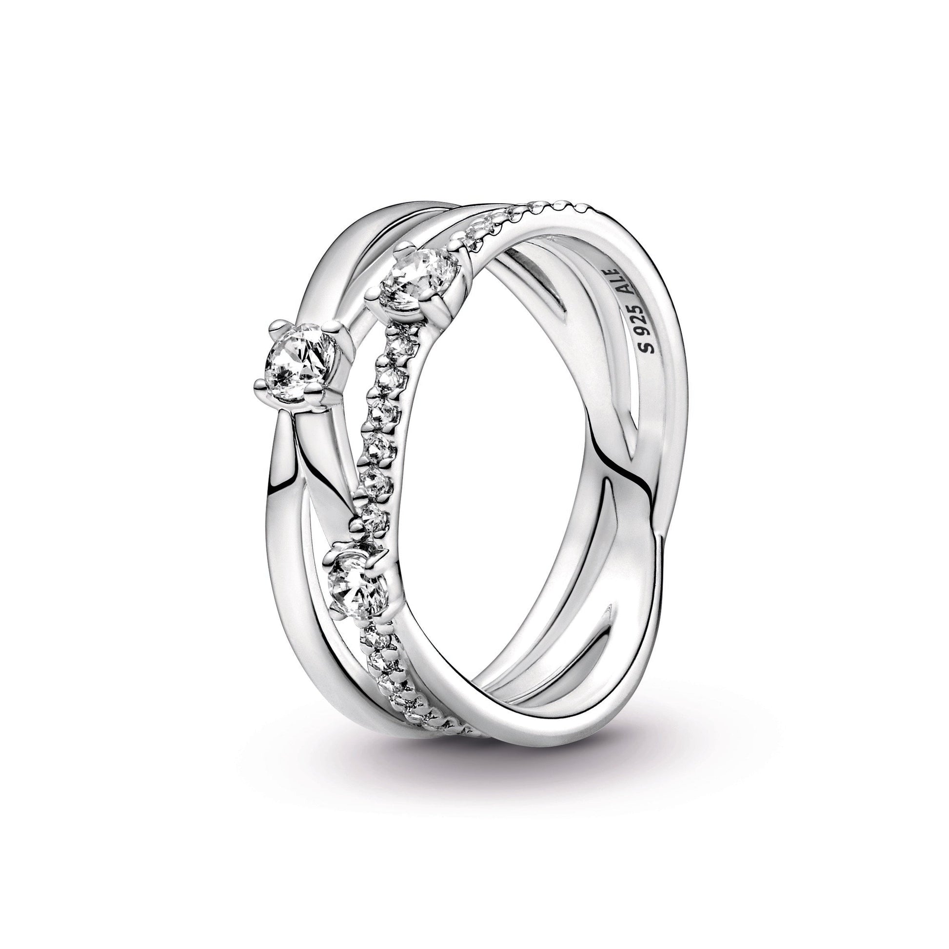 Pandora Sparkling Triple Band Ring