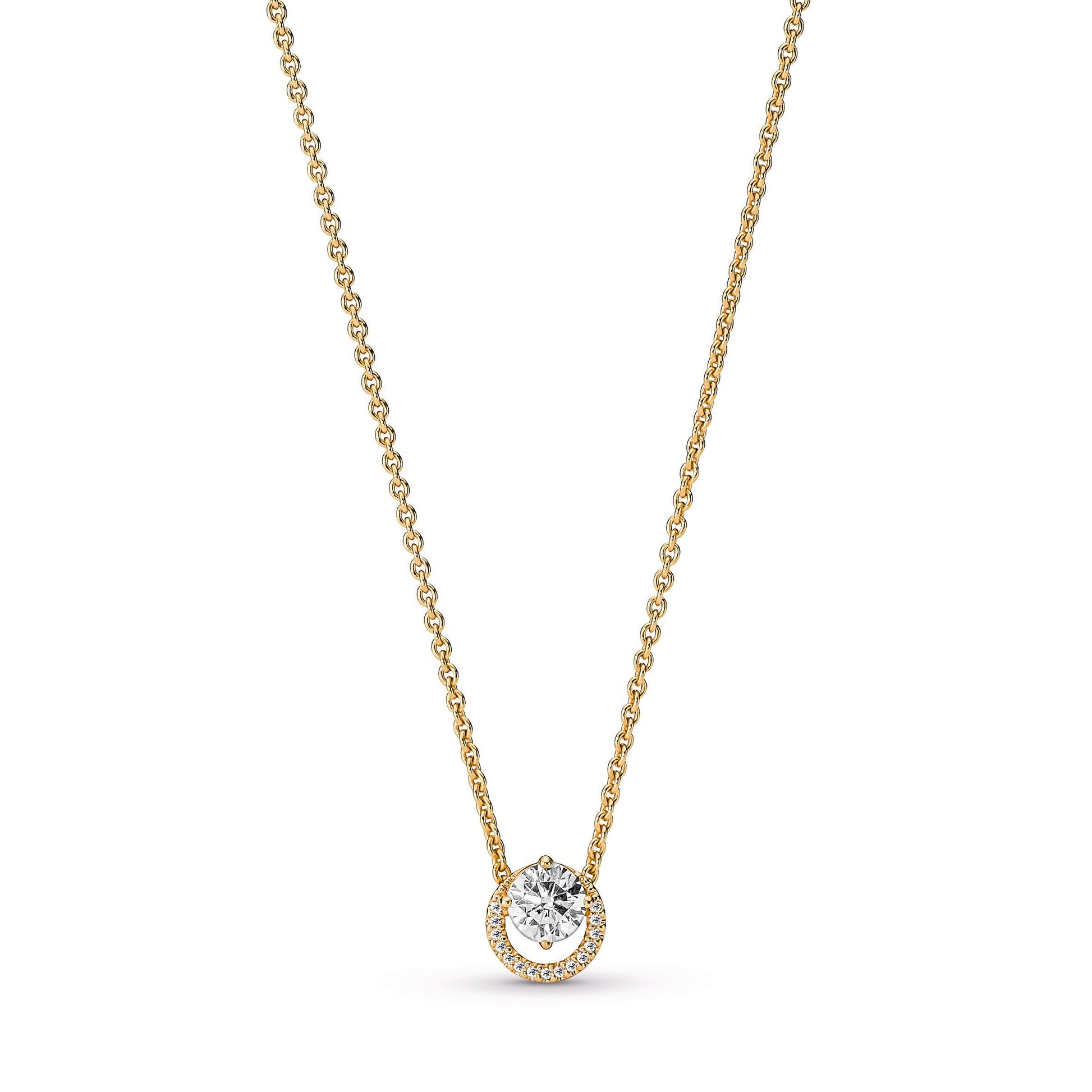 Pandora Sparkling Round Halo Pendant Collier Necklace