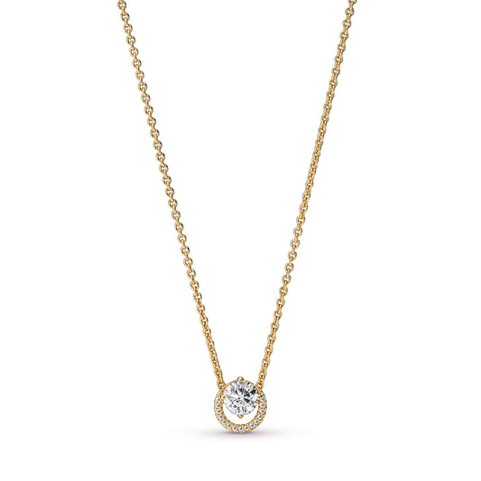 Pandora Sparkling Round Halo Pendant Collier Necklace
