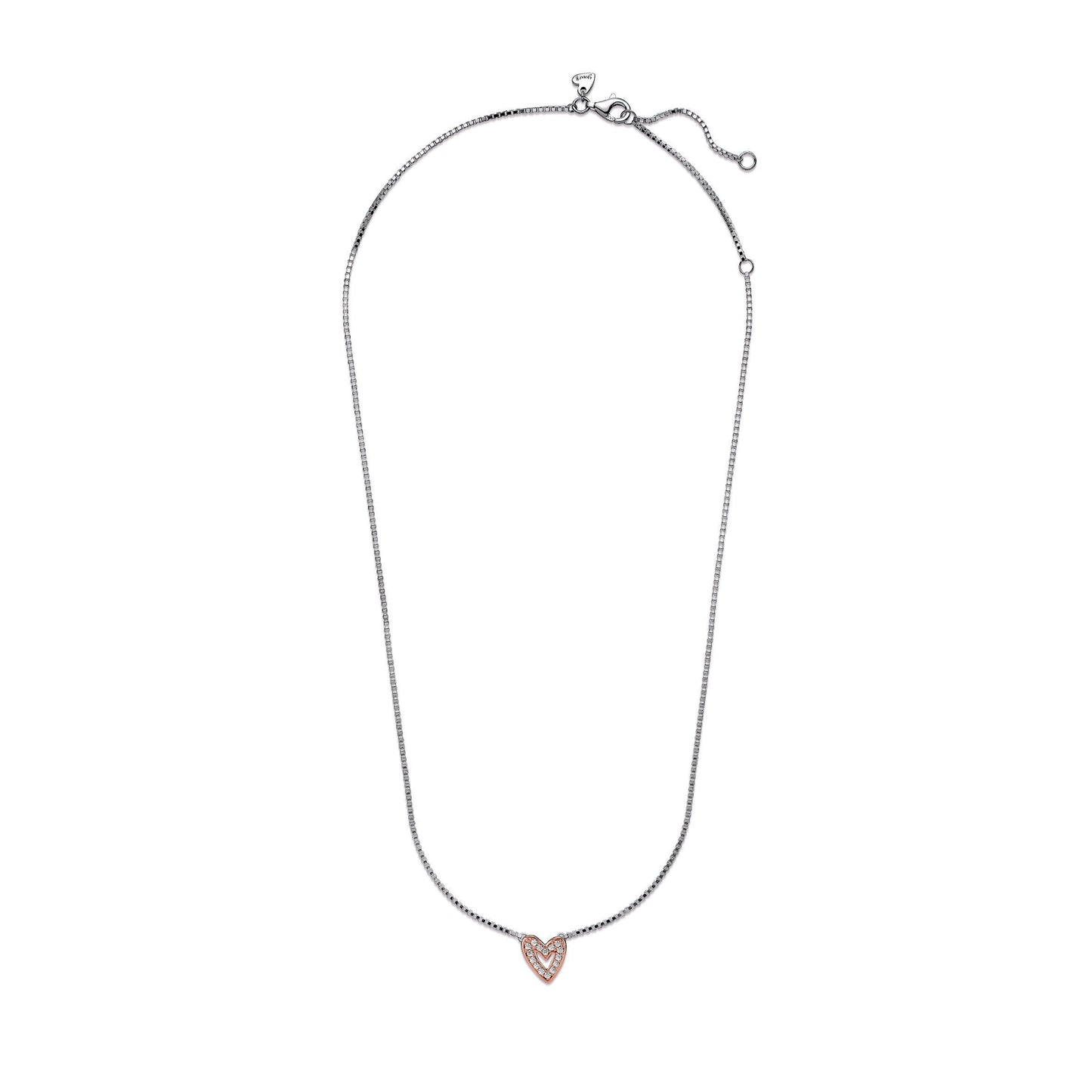 Pandora Sparkling Freehand Heart Necklace