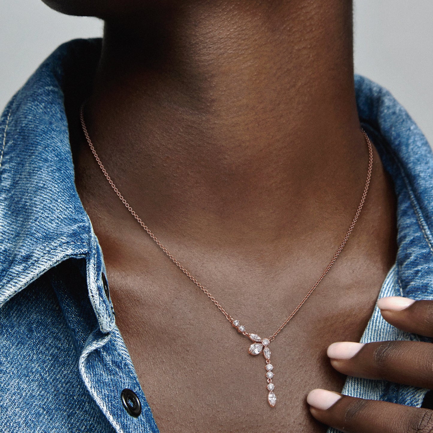 Pandora Sparkling Herbarium Cluster Drop Collier Necklace